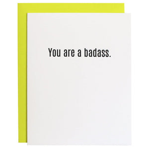 You Are A Badass Letterpress Card