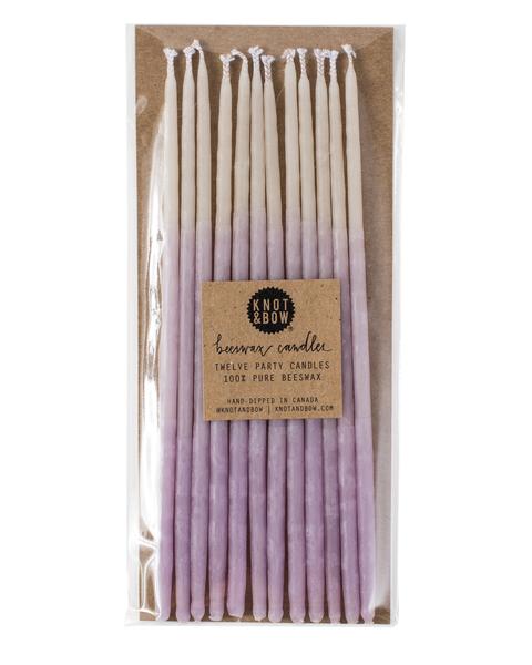 Tall Violet Ombre Beeswax Candles
