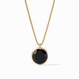 Coin Statement Pendant Necklace - Onyx