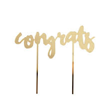 Congrats Cake Topper - Gold